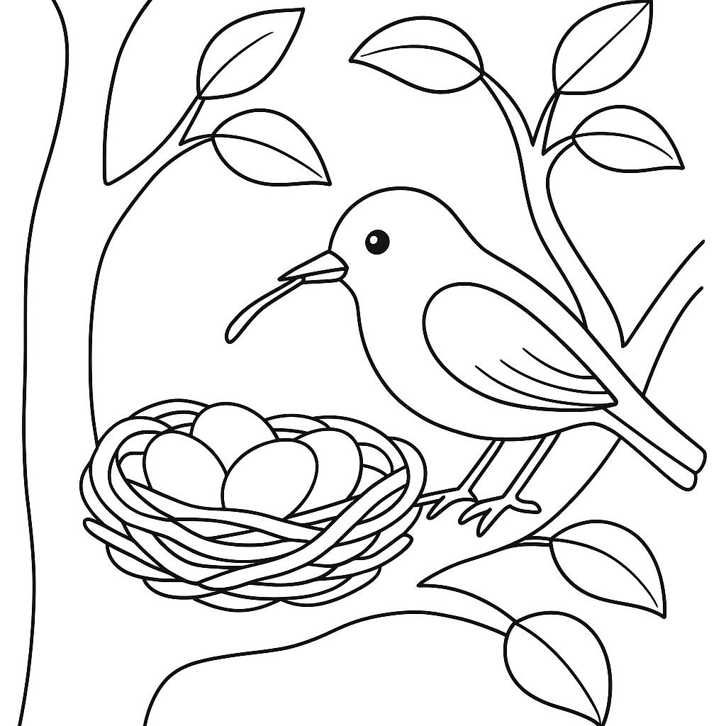 A Robin Building Its Nest With Twigs And String