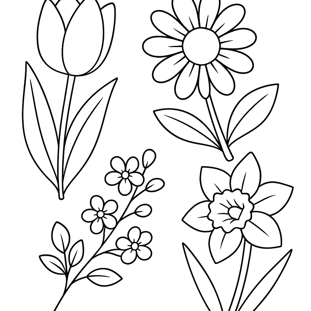 Spring Vocabulary In Spanish With Flower Illustrations