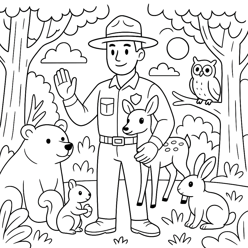 A Park Ranger Protecting Wildlife In A Forest