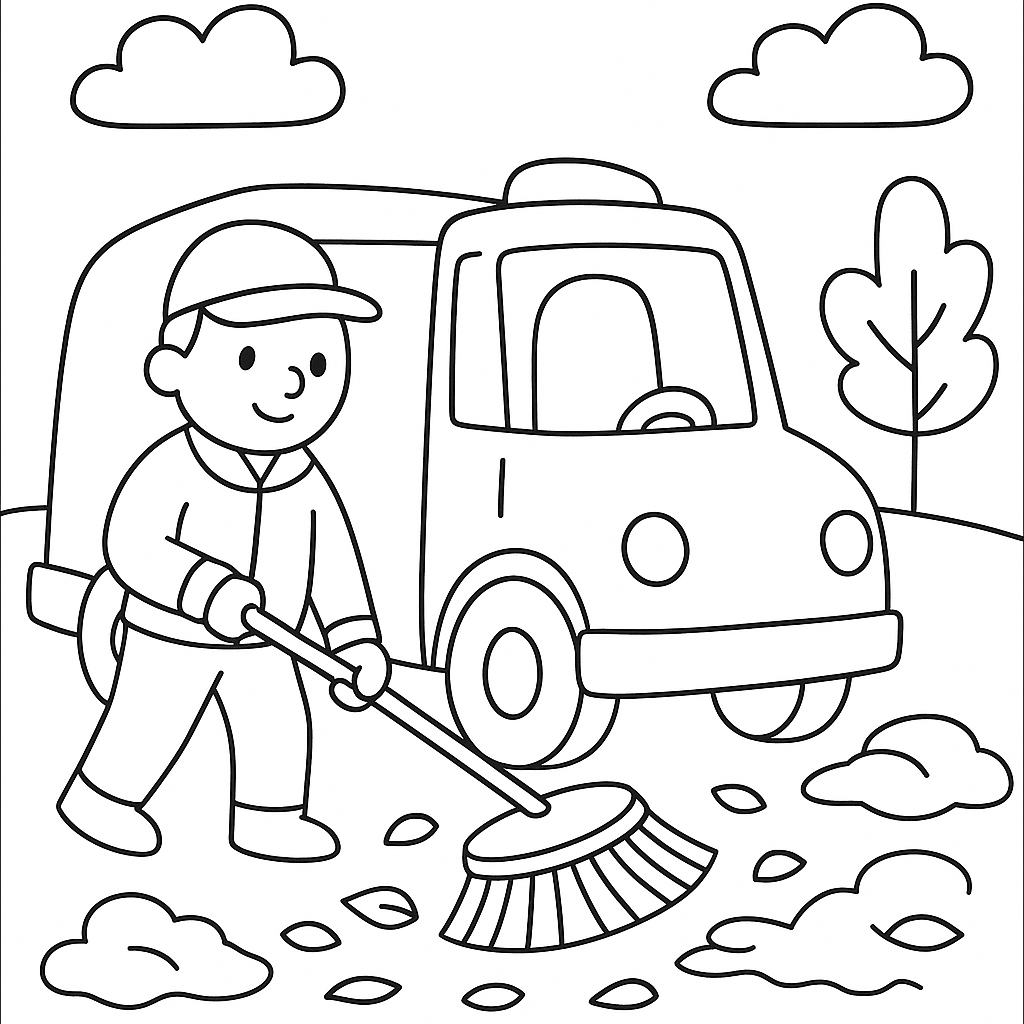 A Street Sweeper Cleaning Up After Winter Debris