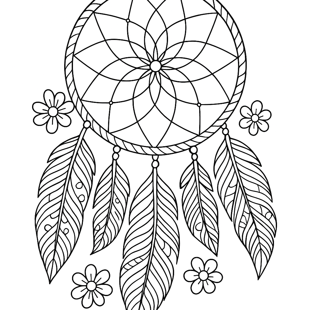 Native American Dreamcatcher With Spring Feathers