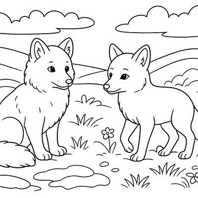 Arctic Foxes Changing From Winter White To Spring Brown Coats