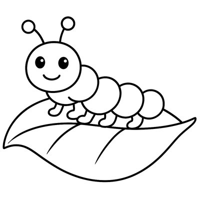A Caterpillar Crawling On A Fresh Green Leaf