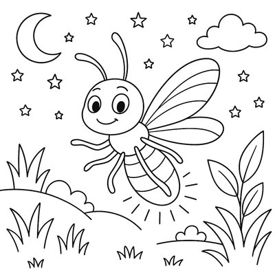 A Firefly Glowing At Night