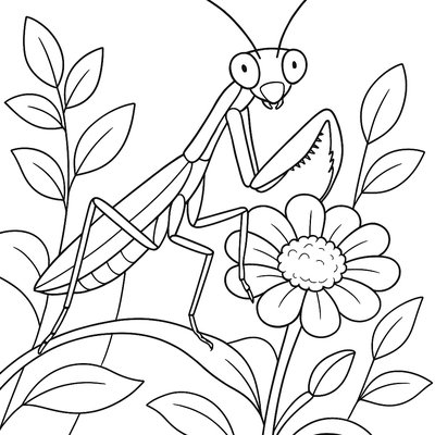 A Praying Mantis Sitting On A Garden Rose
