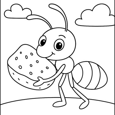 An Ant Carrying Food