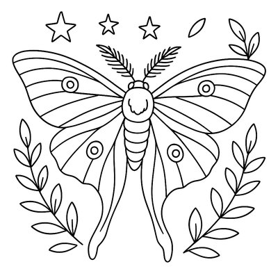 Luna Moth With Large Pale Green Wings