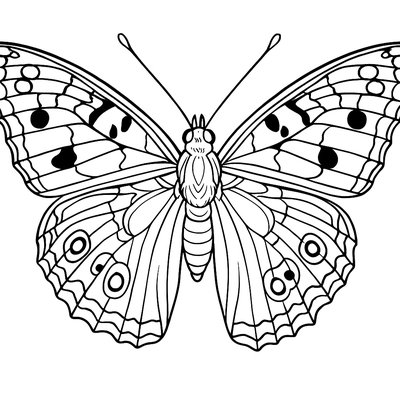 Painted Lady Butterfly With Detailed Wing Patterns