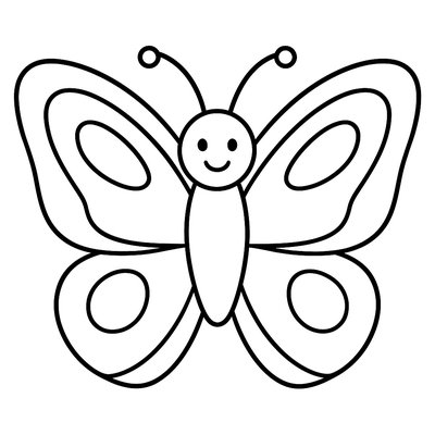 Simple Butterfly With Symmetrical Wings