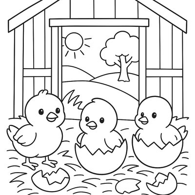 Baby Chicks Hatching From Eggs In A Cozy Nest