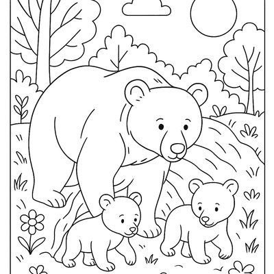 Bear Emerging From Winter Den In Spring