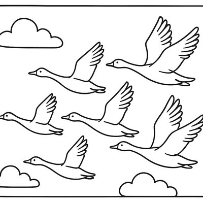 V-formation Of Geese Flying North