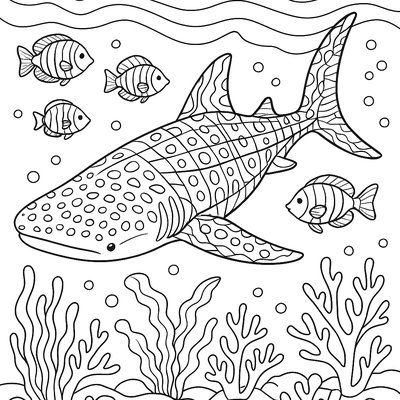 A Majestic Whale Shark Swimming With Tropical Fish