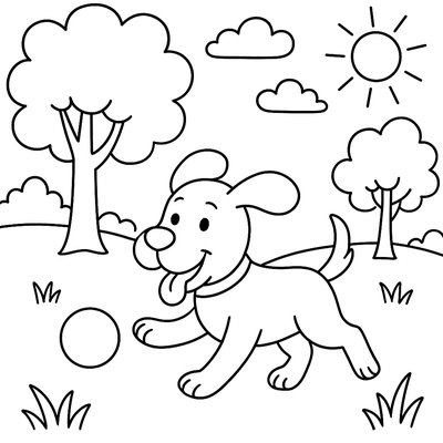 A Dog Playing Fetch In A Spring Park