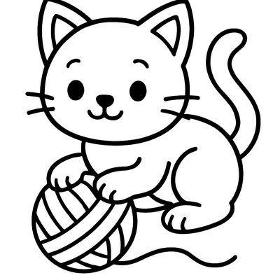 A Kitten Playing With Yarn