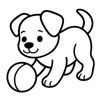 A Puppy Playing With A Ball
