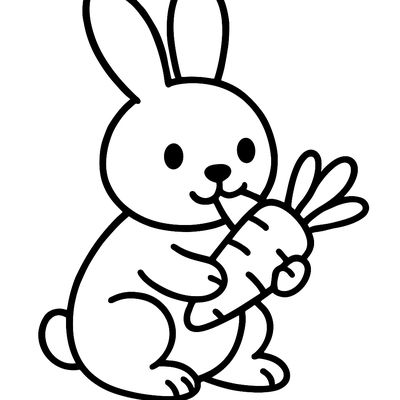 A Rabbit Eating A Carrot