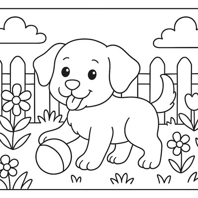 Golden Retriever Puppy Playing In Pile Of Fallen Cherry Blossoms