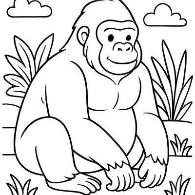 A Gorilla Sitting Peacefully