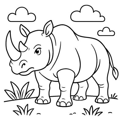 A Rhinoceros Standing Strong