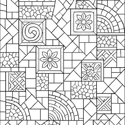 A Mosaic Pattern Made Of Different Tile Shapes