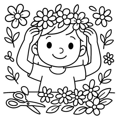 Making Flower Crown With Fresh Spring Blooms