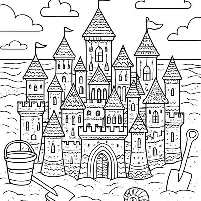 A Sandcastle Competition With Elaborate Castles