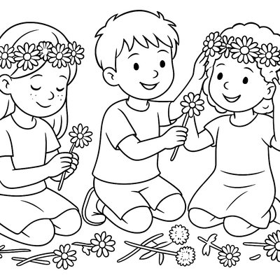 Making Flower Crowns With Spring Blossoms