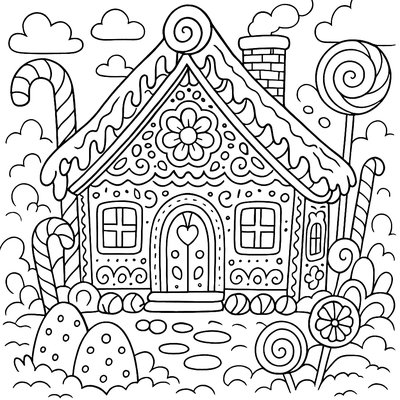 Elaborate Gingerbread House With Candy Details