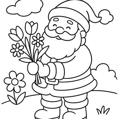 Santa Delivering Spring Flowers Instead Of Toys