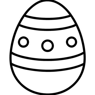 A Large Decorated Easter Egg With Simple Stripes And Dots