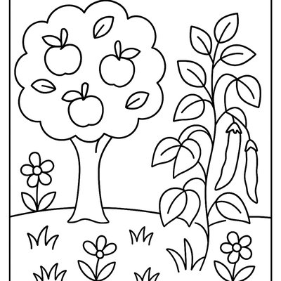 Alphabet Garden With Plants For Each Letter: A-Apple Tree, B-Beans