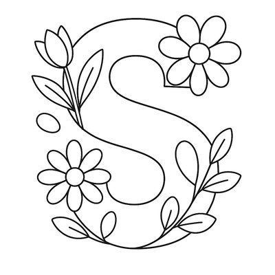 Letter S Decorated With Spring Themed Items And Animals
