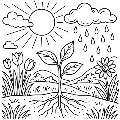 A Diagram Showing How Spring Weather Affects Plant Growth