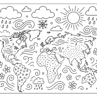 Global Weather Map Showing Spring Patterns Worldwide