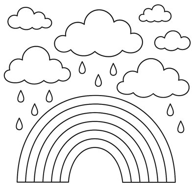 Spring Rain Clouds With Rainbow Formation