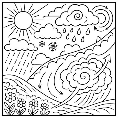 Spring Weather Patterns Diagram With Fronts And Systems
