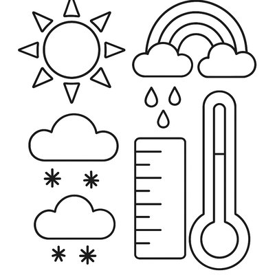 Spring Weather Symbols And Temperature Chart