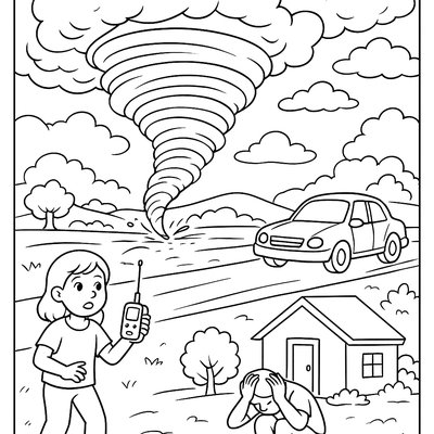 Tornado Formation Diagram With Safety Procedures Illustrated