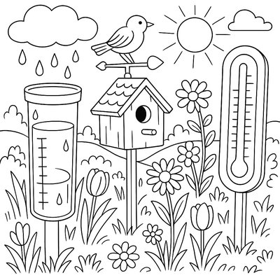 Weather Instruments Measuring Spring Conditions