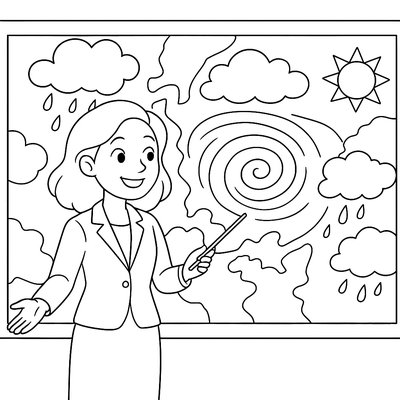 Weather Forecaster Explaining Spring Storm Systems