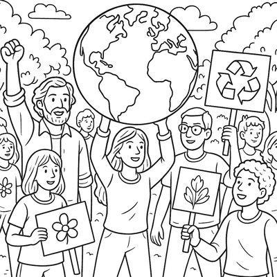 First Earth Day Celebration 1970 With Protesters