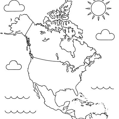 A Map Of North America With The United States, Canada, And Mexico Outlined And Labeled