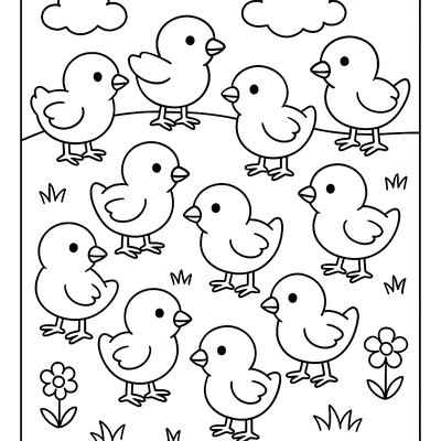 Count The Baby Chicks From 1 To 10