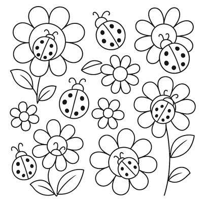 Counting 1-10 Using Ladybugs On Different Flowers