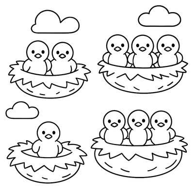 Counting Baby Birds In Different Nests