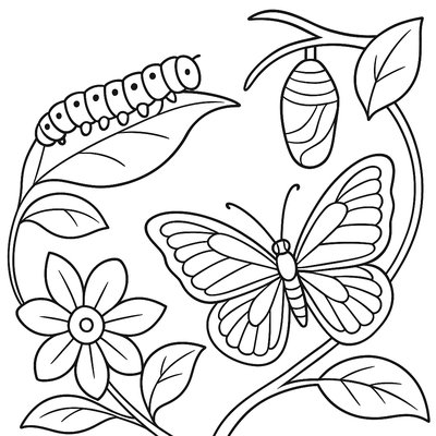 Lifecycle Of A Butterfly From Caterpillar To Chrysalis To Butterfly