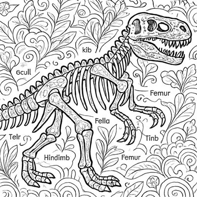 A Labeled Diagram Of A Dinosaur Skeleton