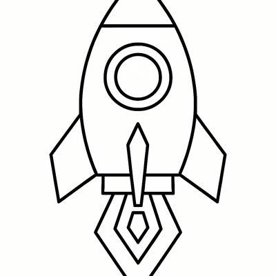 A Rocket Ship Made Entirely Of Geometric Shapes