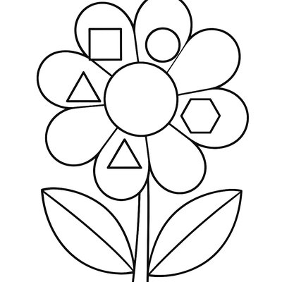 Geometric Shapes Filled With Spring Flower Patterns